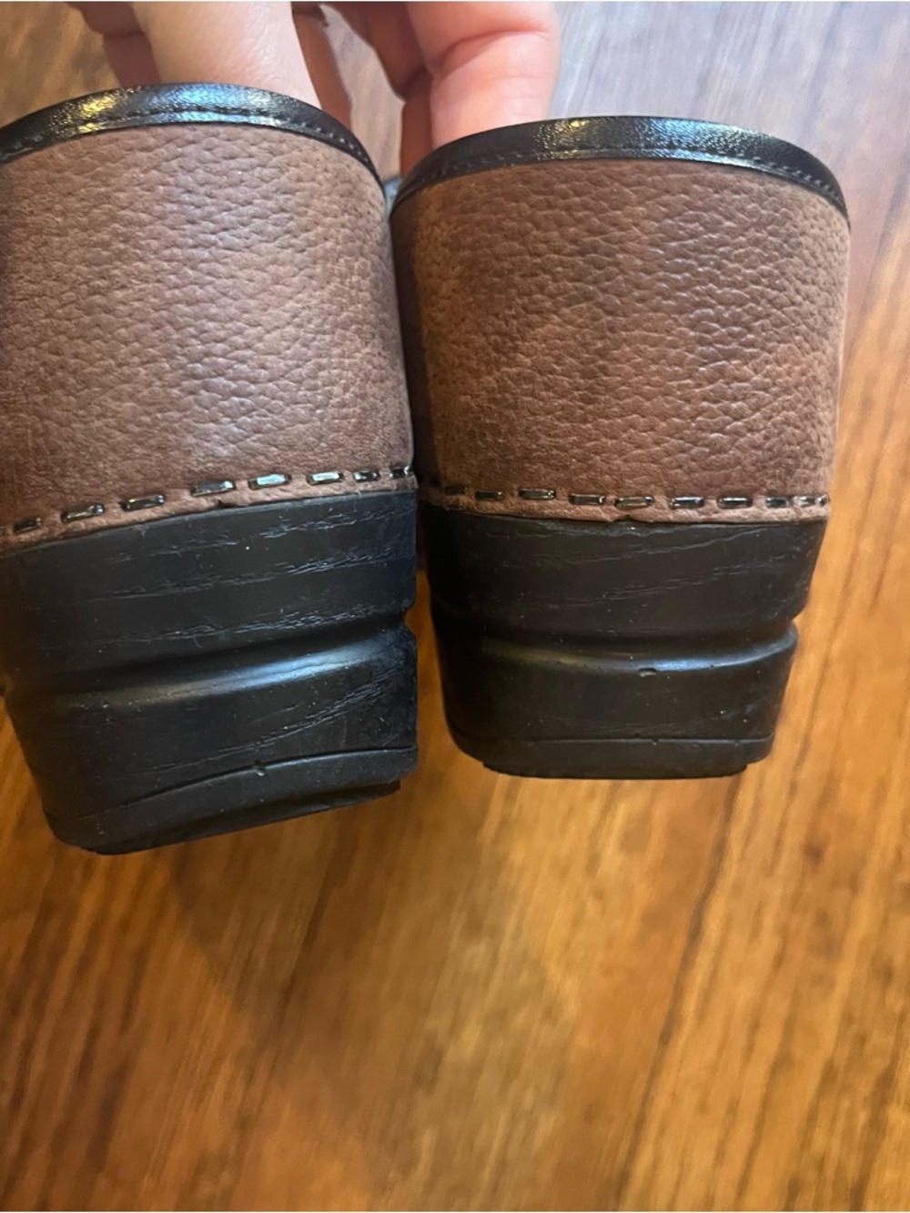Sanita 37 Textured Oil clogs brown professional leather 6.5 - Picture 4 of 7